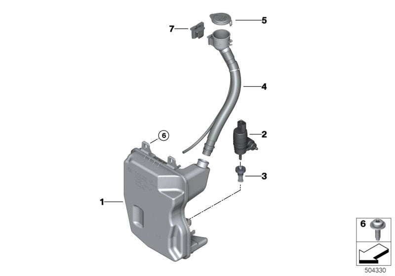 Genuine BMW 67127298309 G21 G20 G02 Wash Pump/Fluid Container (Inc. X4 30iX, Z4 20i & M340iX)