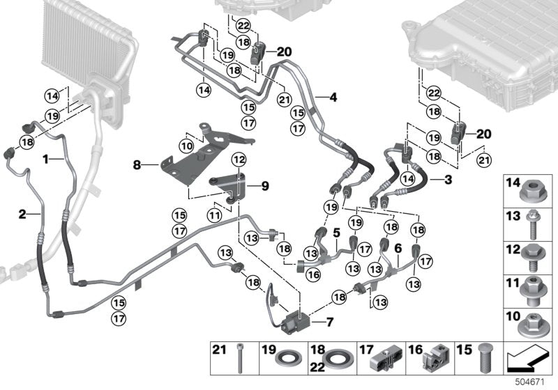 Genuine BMW 64126832852 G05 Bracket, Shutoff Valve Part 1 (Inc. X5 45eX)