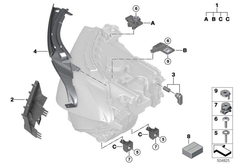 Genuine BMW 63119498651 G15 G16 F91 Repair Kit Headlight (Inc. 840dX, 840i & 840iX)