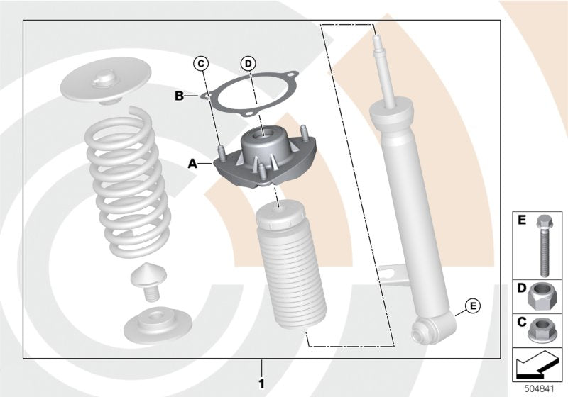 Genuine BMW 33522475056 F15 Repair Kit, Support Bearing, Rear VALUE LINE (Inc. X5 40eX)