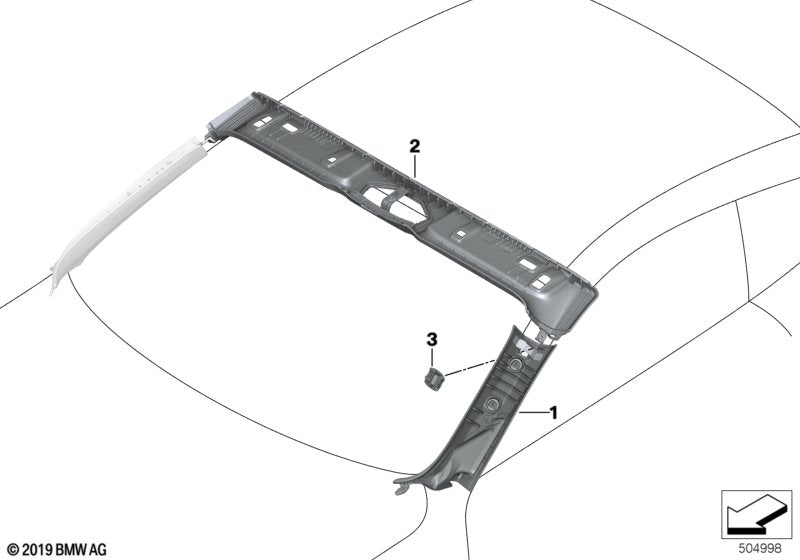 Genuine BMW 51438096132 F91 G14 Right Column A Cover SCHWARZ (Inc. 840iX, 840i & M8)