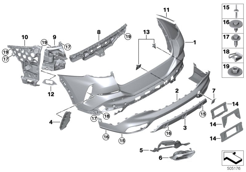 Genuine BMW 51128069964 G06 Mount, Bumper Rear Right MSP (Inc. X6)