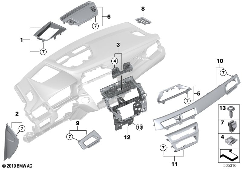 Genuine BMW 51457936785 F39 Loudspeaker Cover (Inc. X2)
