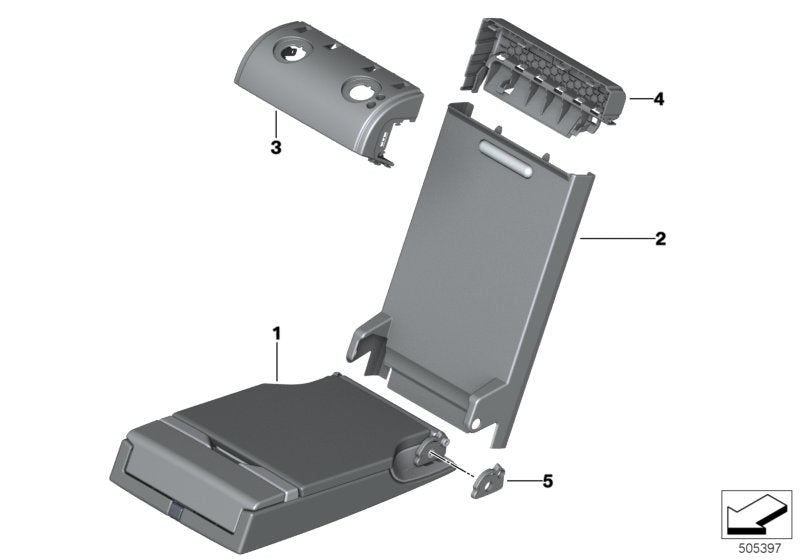 Genuine BMW 52207499802 G05 G06 Armrest With Compartment, Leather SCHWARZ (Inc. X5 40iX & X6)