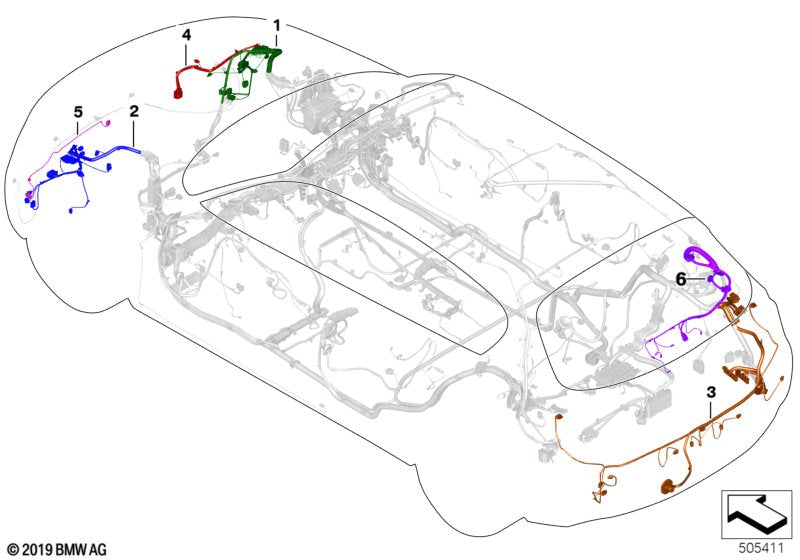 Genuine BMW 61129313073 Front Right Repair Wiring Set