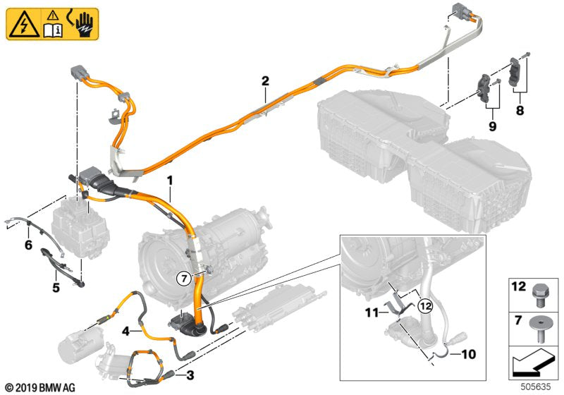 Genuine BMW 61129426359 G20 High-Voltage Cable Set, Edh (Inc. 330e)