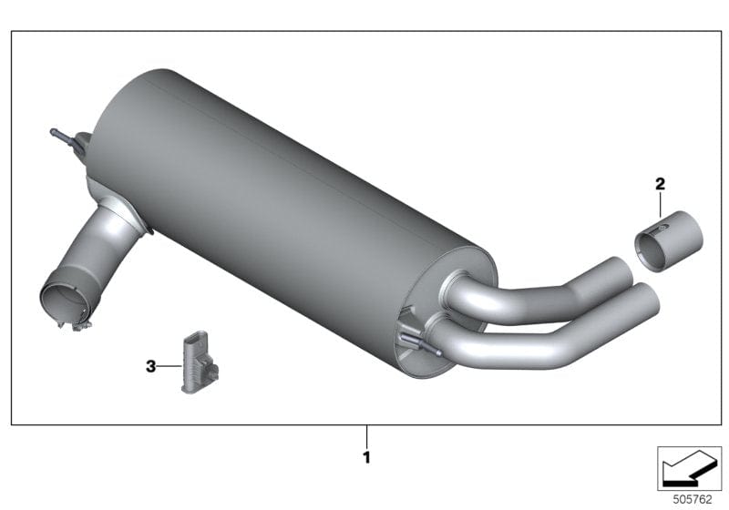 Genuine BMW 18302410797 F30 F36 F31 M Performance Muffler (Inc. 430iX, 330iX & 330i)