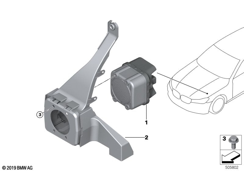 Genuine BMW 65152622687 G30 G11 Bracket For Vsg (Inc. 530e, 745e & 745Le)