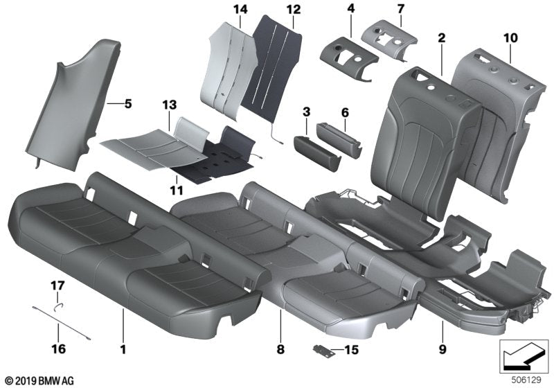 Genuine BMW 52207467838 G32 Seat Cover Leather ELF.WEISS (Inc. 640dX, 630dX & 630i)
