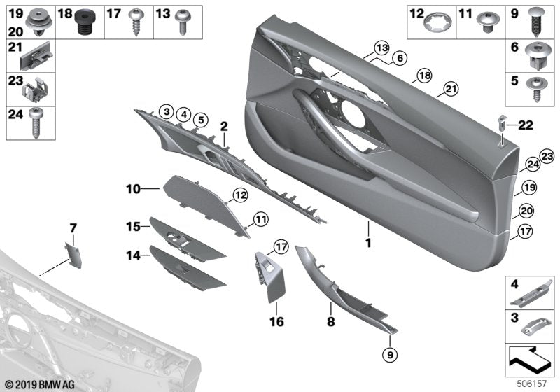 Genuine BMW 51416996171 G14 G16 G15 Cover Of Screw, Left COGNAC (Inc. 840dX, 840i & M850iX)