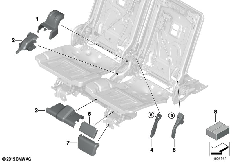 Genuine BMW 52307955607 G07 Covering Front SCHWARZ (Inc. X7)
