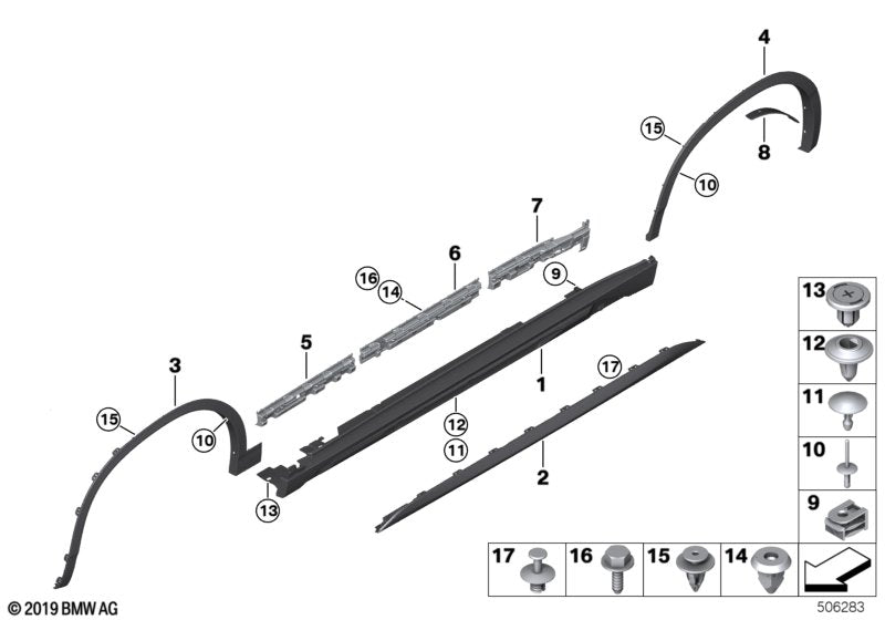 Genuine BMW 51778069696 F39 Rocker Panel Strip, Painted, Right MSP (Inc. X2)