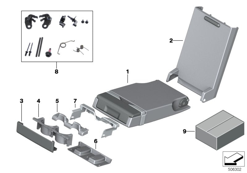 Genuine BMW 52207443122 G30 Center Arm Rest, Leather LZFF ELF.WEISS (Inc. M550iX, 518d & 540dX)