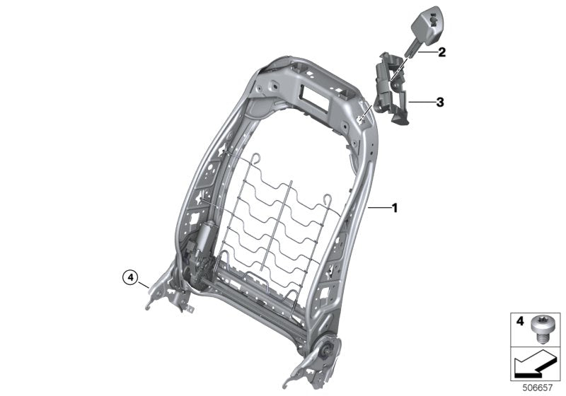 Genuine BMW 52107414625 G20 Backrest Frame, Electrical (Inc. X3 30i, 320iX & 330i)