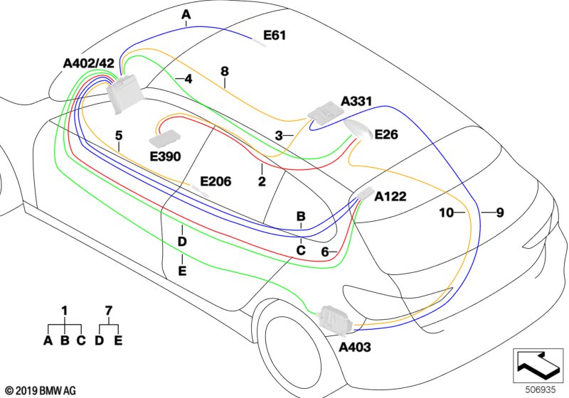 Genuine BMW 61119836544 F44 Antenna Line, Telephone L= 4326mm (Inc. 220d, M235iX & 218i)