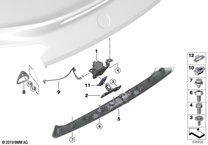 Genuine BMW 51247442625 G29 Bowden Cable, Emergency Unlocking (Inc. Z4 M40i, Z4 30i & Z4 20i)