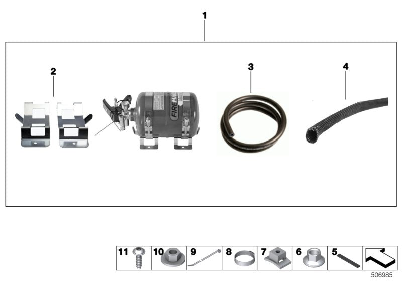 Genuine BMW 65728327185 Fire Extinguisher KIT ZERO 360 (Inc. M235i Racing & M4 GT4)