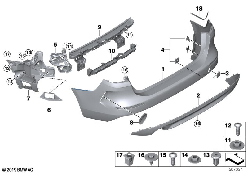 Genuine BMW 51128494945 F44 Bumper Guide, Left Upper (Inc. 228iX, 220d & 218i)