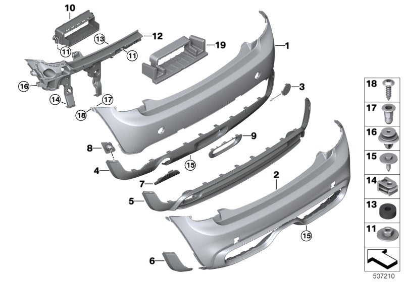 Genuine BMW 51127403266 F55 Pdc Holder Outside Right (Inc. One First, Cooper D & One D)