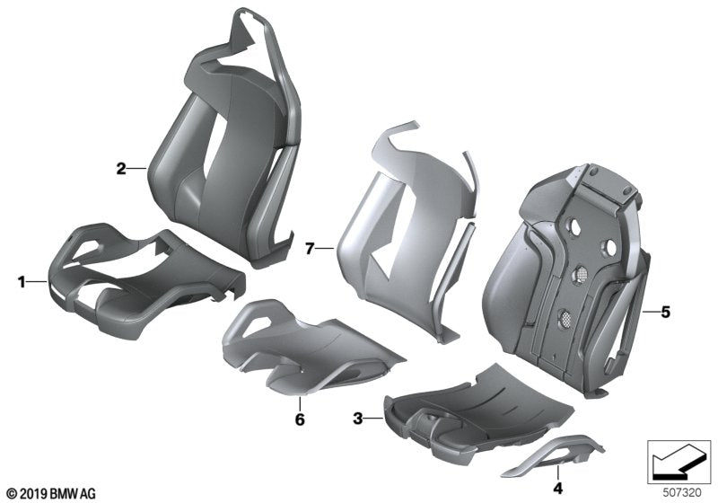 Genuine BMW 52109882667 F93 Sports Seat Cover SCHWARZ (Inc. M8)