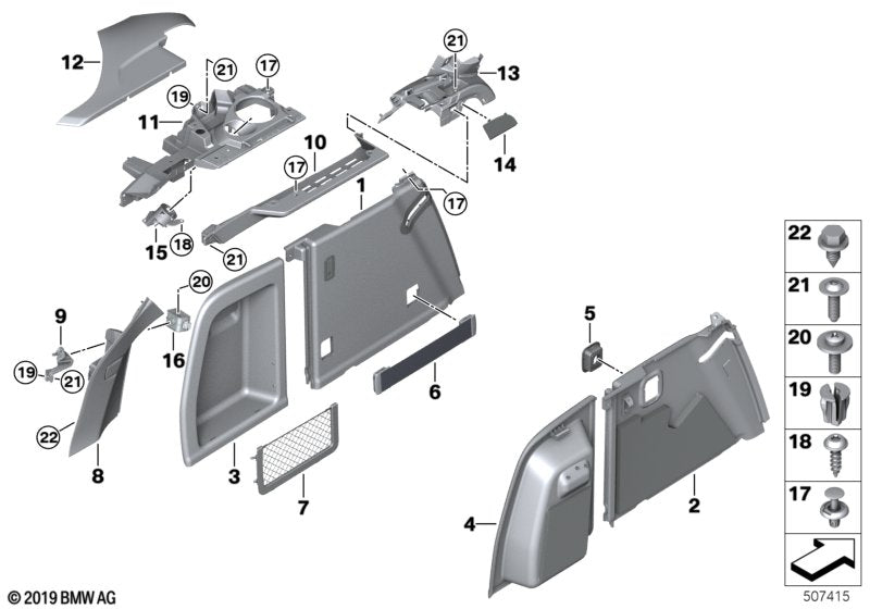 Genuine BMW 51477481921 Cover, Belt Outlet, Left SCHWARZ (Inc. X4)