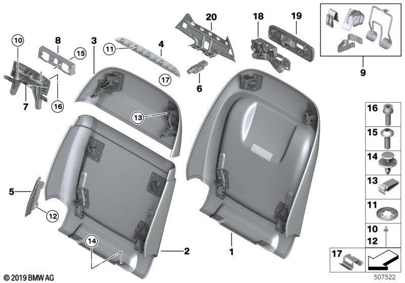 Genuine BMW 52108491483 G07 G05 G06 Vinyl Rear Panel ELF.WEISS (Inc. X5)