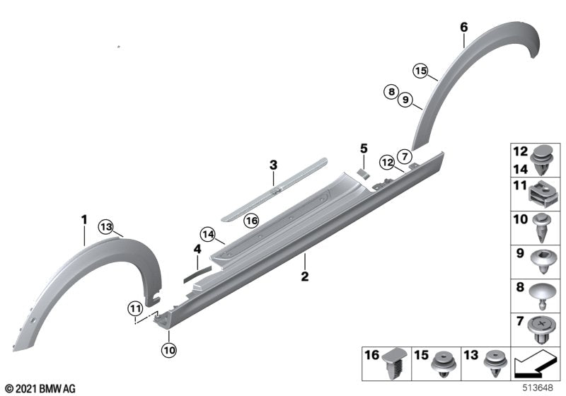 Genuine BMW 51775A3C805 Trim, Wheel Arch, Front Left BEV PMA
