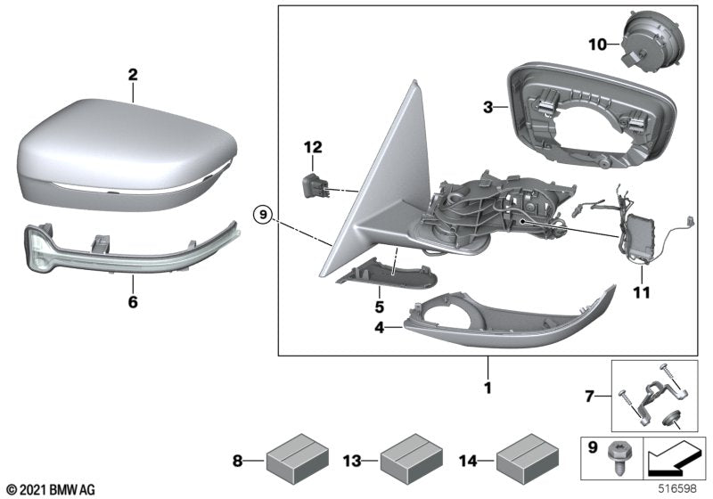 Genuine BMW 67135A3DB22 Mirror Electronics, Right
