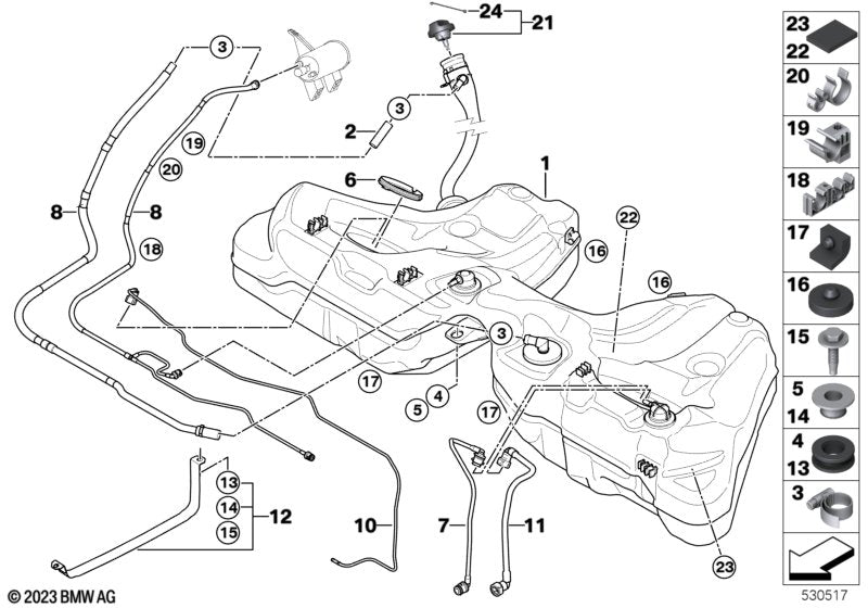 Genuine BMW 16146750466 Adapter For Fuel Tank
