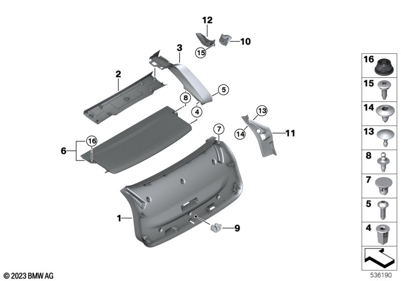 Genuine BMW 51497483726 Parcel Shelf, Rear SCHWARZ