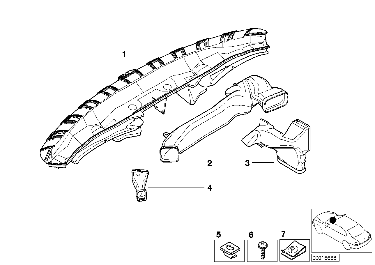 Genuine BMW 64228207902 E46 Defroster Nozzle Right (Inc. 320d, 316i 1.9 & 316i 1.6)