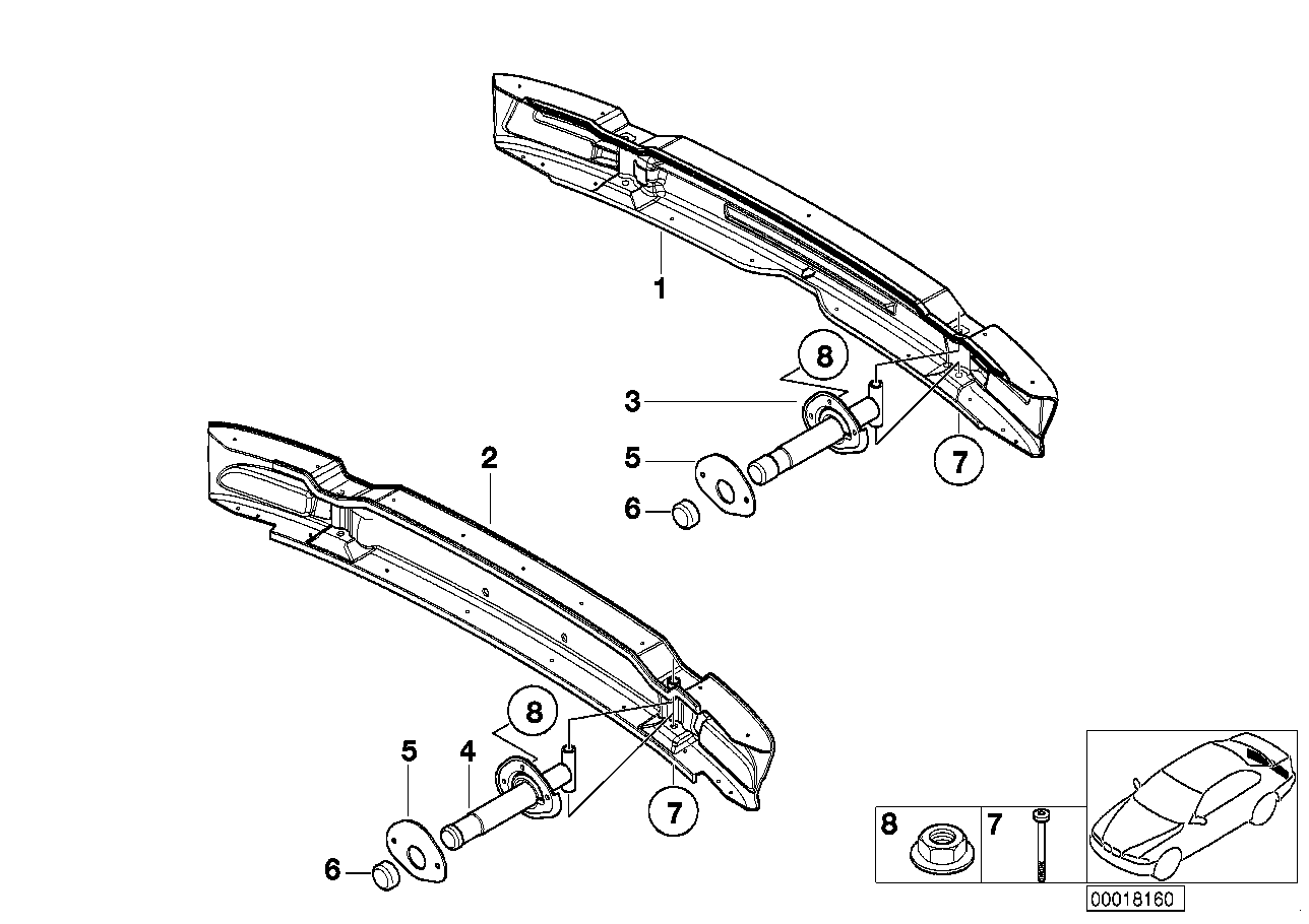 Genuine BMW 51127055667 E46 Shock Absorber, Rear Left, Tv Antenna (Inc. 318Ci, 330Cd & 320Cd)