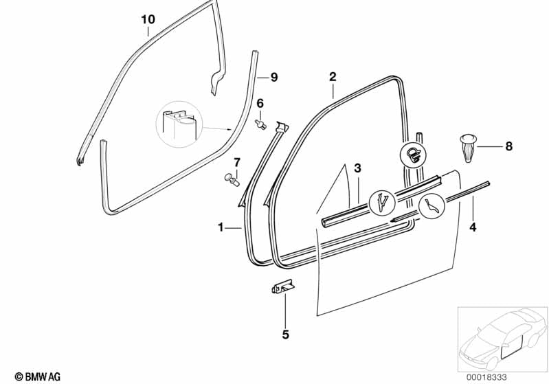 Genuine BMW 51712138958 Front Right Door Seal SCHWARZ