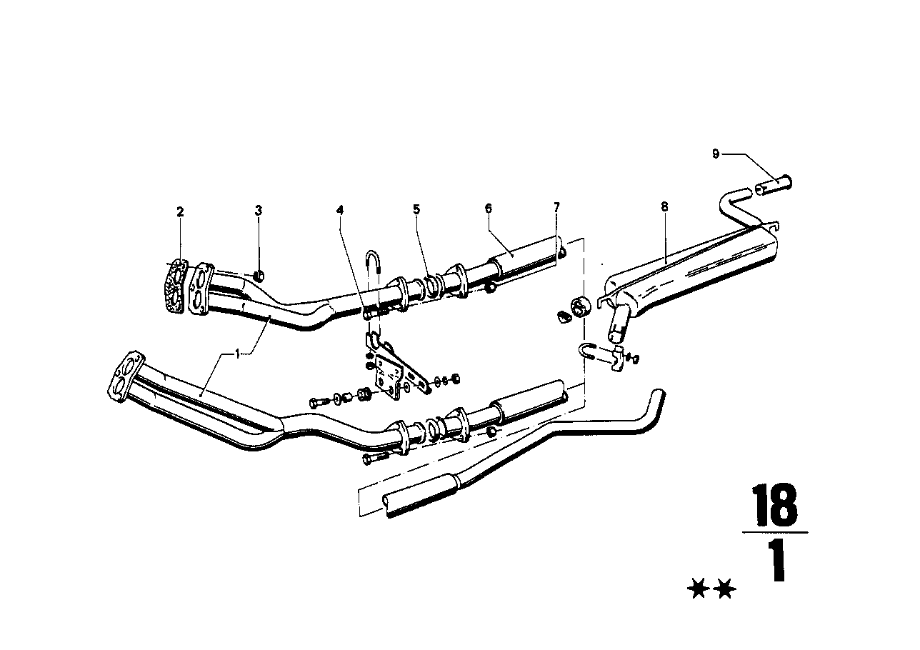 Genuine BMW 18121104050 Front Muffler (Inc. 1602, 1600GT & 1600)