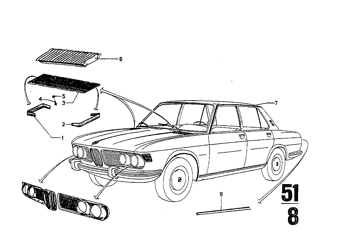 Genuine BMW 51131807154 Padding (Inc. 3.3Li, 2800Bav & 2500)