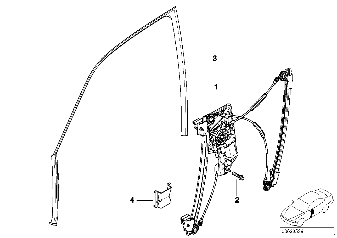 Genuine BMW 51338245763 E38 Electr.Window Lifter Front Left (Inc. 740iLP & 750iLP)