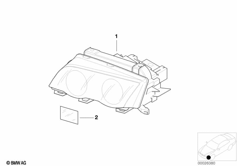 Genuine BMW 63126904294 Headlight Xenon, Right