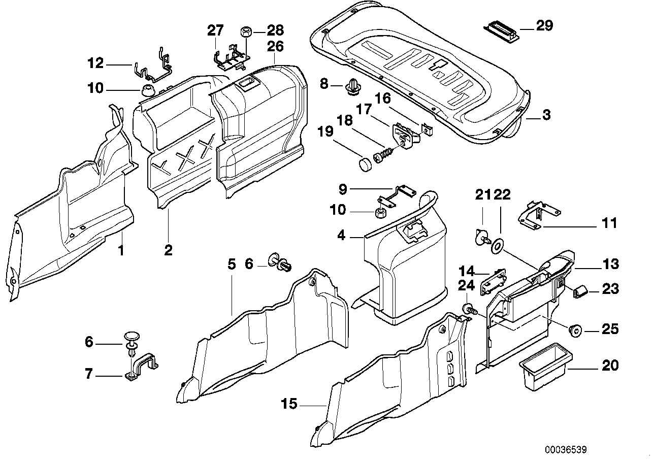 Genuine BMW 51478208983 E38 Bracket F Left Trunk Trim (Inc. 728iL, 725tds & 730iL)