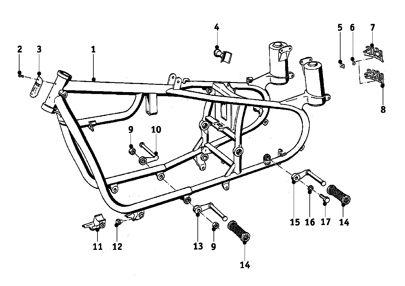 Genuine BMW 46519034125 Footrest, Left 90mm (Inc. R50/2, R50 S & R60)