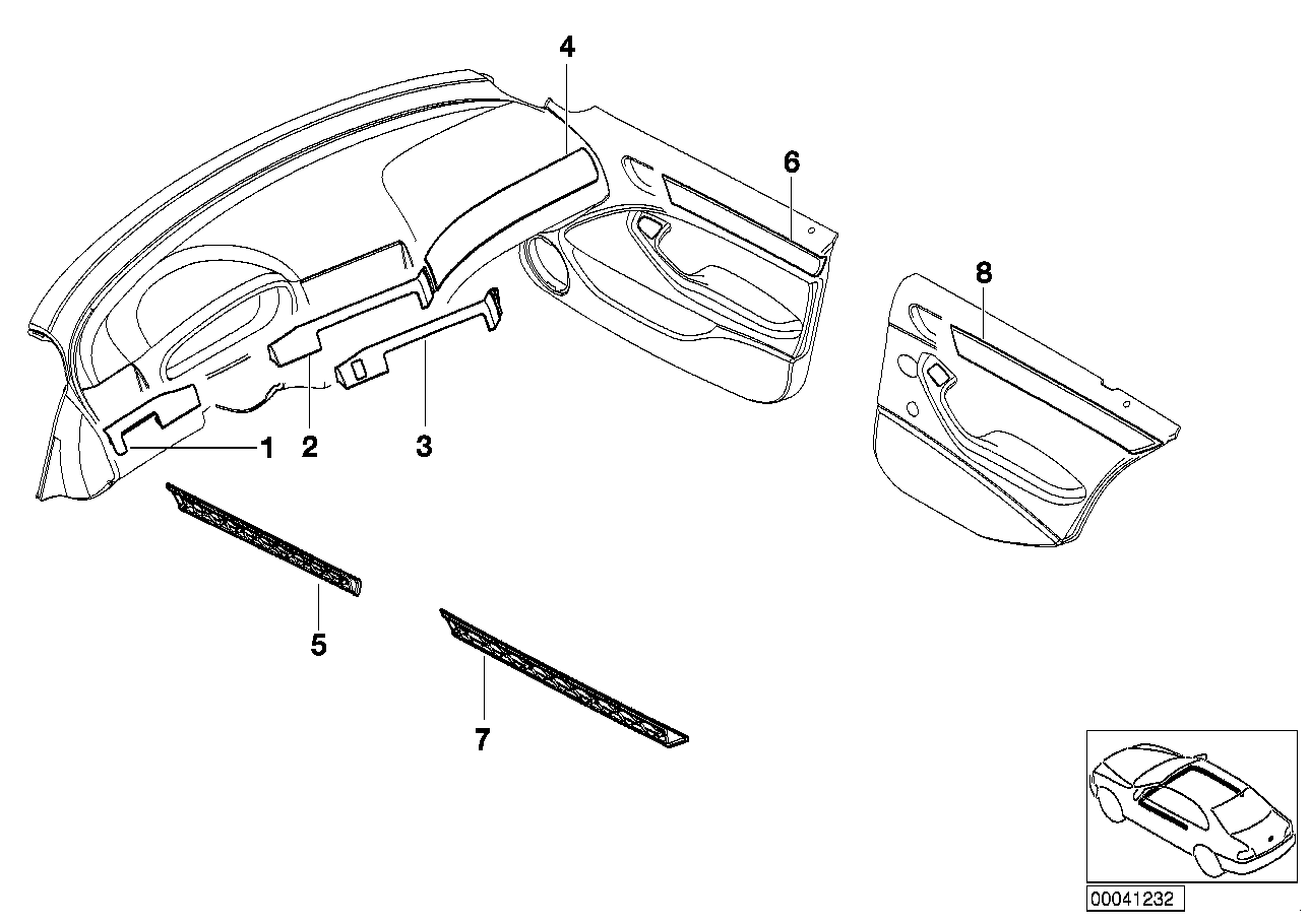 Genuine BMW 51457904029 E46 Decorative Strip, I-Panel, Center Primed (Inc. 318i, 330i & 320i)