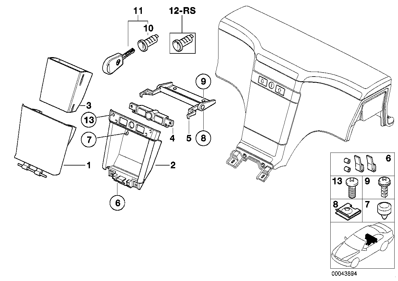 Genuine BMW 51168399078 E36 Diverse Small Parts F Hinged Compartment (Inc. Z3 2.0, Z3 M & Z3 1.8)