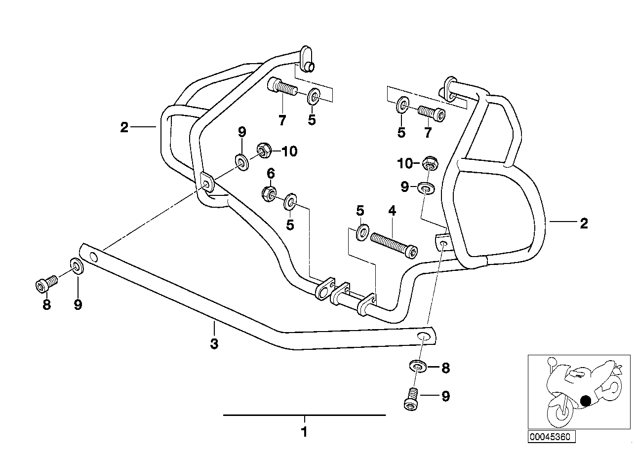Genuine BMW 07119901114 Fillister-Head Screw M10X100 (Inc. R 65 RT, R 80 GS & R 100 GS)