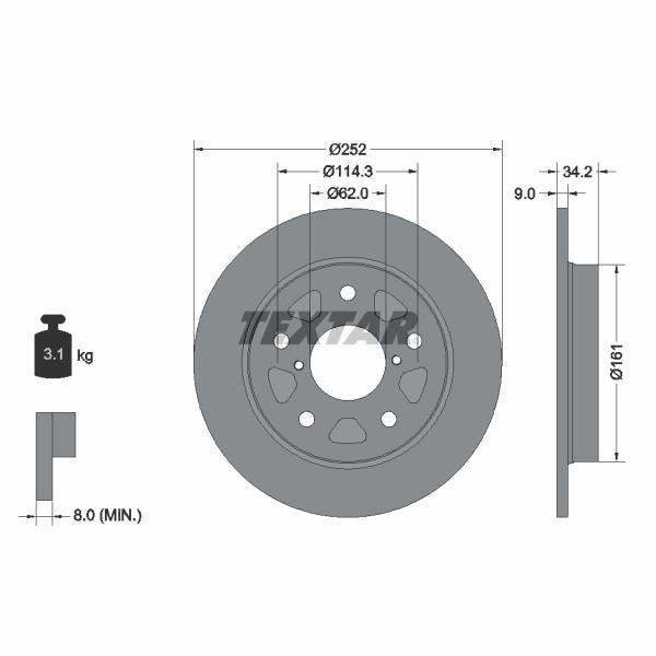 TEXTAR 92305703 Brake Disc
