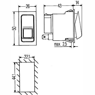 HELLA 6EH007832-751 Switch