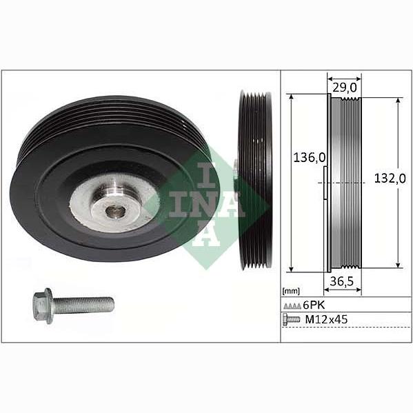 INA 544000720 Crankshaft Belt Pulley