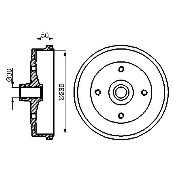 BOSCH 0986477030 Brake Drum