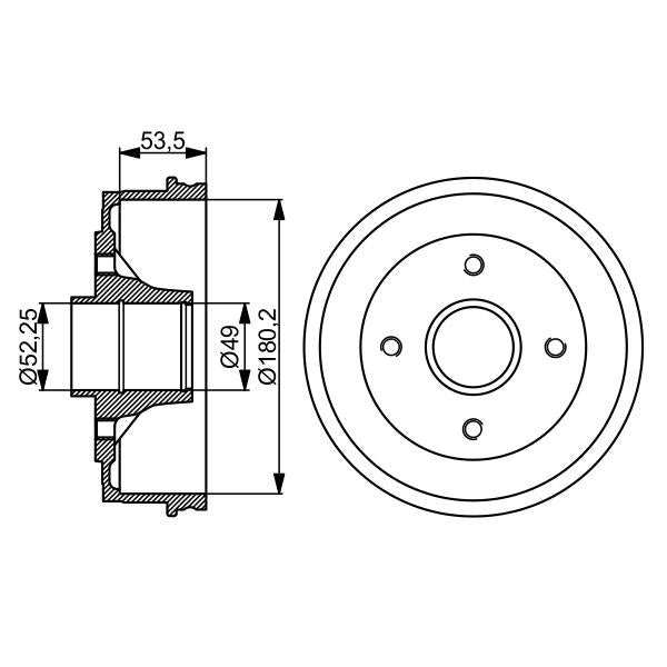 BOSCH 0986477061 Brake Drum