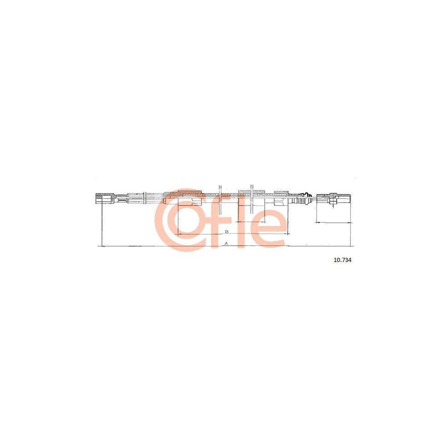 Cofle 92.10.734 Hand Brake Cable for VW Lt