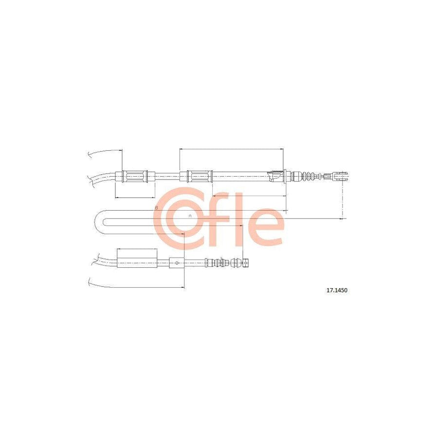 Cofle 17.1450 Hand Brake Cable for Toyota Corolla