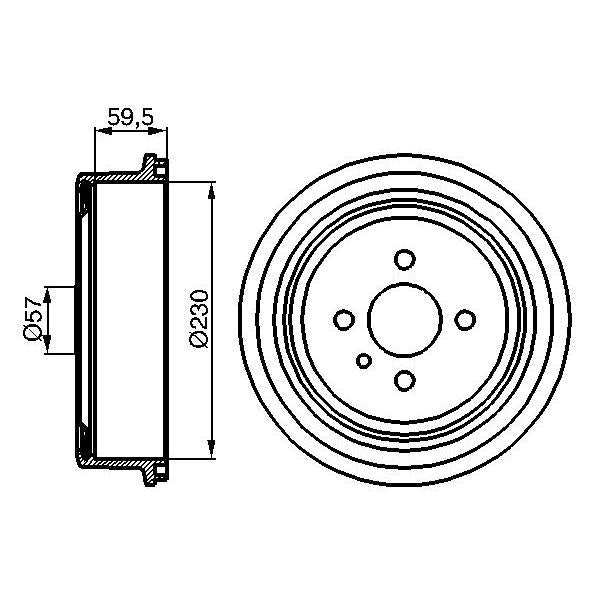 BOSCH 0986477022 Brake Drum